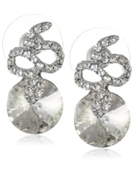 Betsey Johnson "Crystal Rhodium" Crystal Snake Stud Earrings