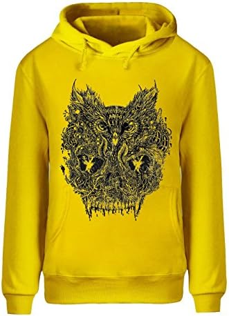 Tsuyokiss Men's Sleepless Owl portability Sweatshirt yellow