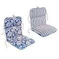 Reversible Chair Cushion Blue/White - 22x45"