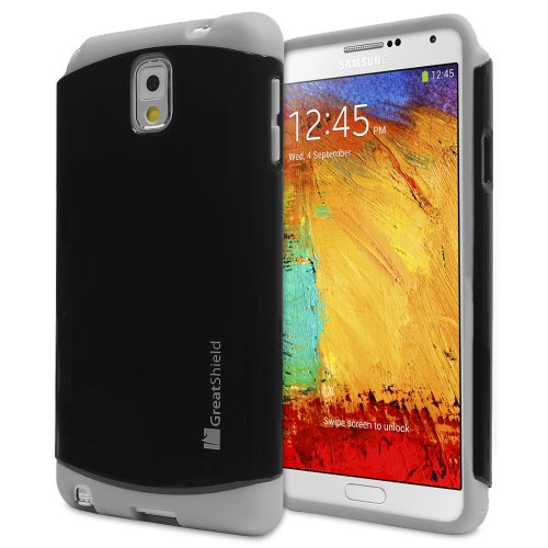 GreatShield NEON Dual Layer Protective Hybrid Case Cover for Samsung Galaxy Note 3 / N9000 - Retail Packaging (Gray)