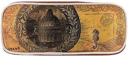 Viaggio Lavishy Steampunk Octopus Italy Map Double Pocket Pouch Accessory Bag Vegan Sepia