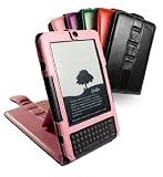 Tuff-Luv Multi-View Leather Case Cover and Stand for 6-inch Amazon Kindle 3/Global Wireless - Pink