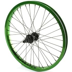 DK Rear 36H 9T BMX Bike Wheel - 20 Inch - Black / Green