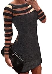 Mesh Striped Print  Dress