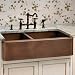 33" Aberdeen Smooth Offset Double Well Farmhouse Copper Sink - Antique Copper