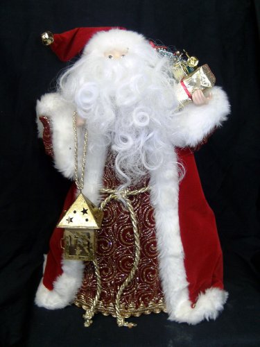 Porcelain Santa Clause Standing Decor and Tree Topper