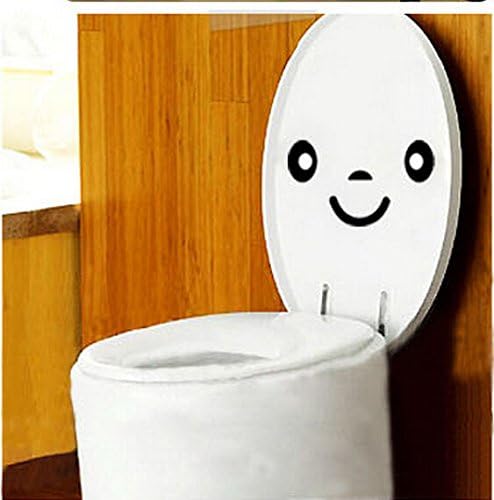 hayabusa TM Black Cute Smile Face Toilet Sticker Bathroom Removabe Wall Decal