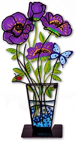 Anemone Flower Vase - Purple By Tzuki Art Height: 13.2"/33 Cm