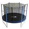 Advendise Trampolin 305 cm mit Sicherheitsnetz bis 150kg, schwarz/blau, 305 cm