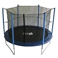 Advendise Trampolin 305 cm mit Sicherheitsnetz bis 150kg, schwarz/blau, 305 cm