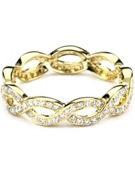Katie Decker "Eternity" 18k Yellow Gold and Diamond Twist Band
