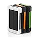 Solar Phone Charger, Grandbeing® 10000mAh Portable Battery Charger Outdoor Dual USB External Battery Pack Solar Power Bank with LED Light and Compass for iPhone iPad & Android Phones, Black Green