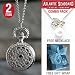 Spider Web Antique Filigree Design Silvertone Finish Pocket Watch Necklace Chain Jewelry with with Butterfly Pearl Fashion Necklace -- COMBO PACK
