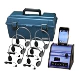 Listening Center - Hamilton Digital Audio Hub with 6 HA2 Headphones and Plastic Carry Case (DSIP-HA2) Works with Ipod