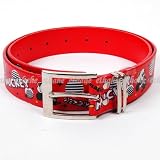 Mickey Mouse Girls Waist Belt Simple Buckle Red