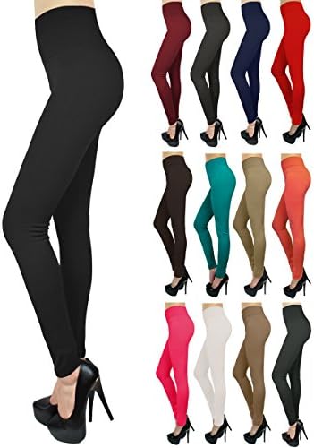 New Fleece Lined Leggings High Waist Solid Colors Thick Tights TRENDS SNJ