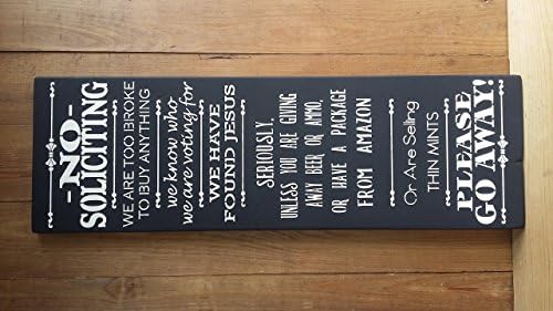 No Soliciting Wood Sign Outdoor Porch Door Delivery Humorous Funny Quotes