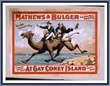Historic Framed Theater Poster (S), Mathews/Bulger in the polite comic play At gay Coney Island by L