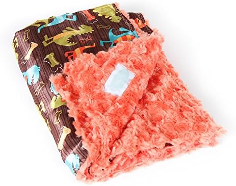 AllyZabba Dino Coral Large Baby Blanket 34 x 28