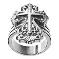Gothing Casted Cross Ring - Silvertone