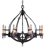 Framburg 1658 MB Mahogany Bronze Centennial Wrought Iron 8 Light Up Lighting Chandelier from the Cen