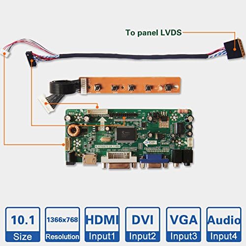 sunkee 10.1 inch 1366*768 Tablet PC LCD screen controller board kit HDMI DVI VGA Audio input LVDS AD board LED Back light driver board(Please provide your LCD Model)