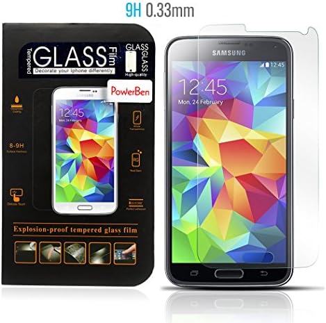S5 Screen Protector, PowerBen® for Samsung Galaxy S5 [Tempered Glass] Screen Protector Highest Quality Premium Anti-Scratch Bubble-free