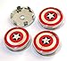 BENZEE 4pcs W254 60mm Car Emblem Badge Sticker Wheel Hub Caps Centre Cover Shield Captain America Steve Rogers