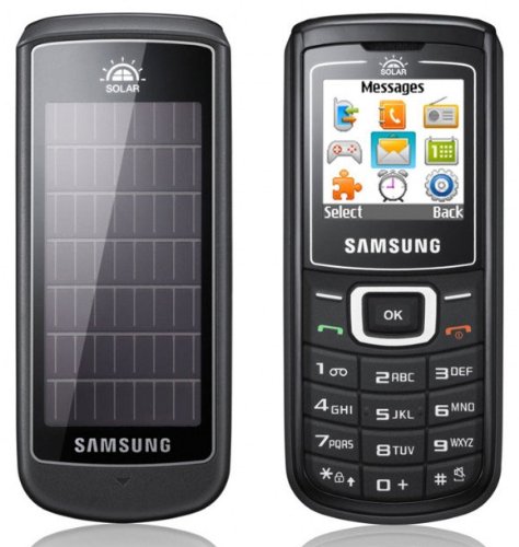 Samsung - SGH-E1107 - Téléphone portable solaire - Bi-bande - Ecran couleur 1,52 - Radio FM - Lampe de poche intégré - Noir