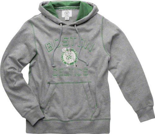 NBA Men's Boston Celtics Halfback Hood Sweatshirt (Grey, X-Large)