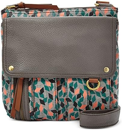 Fossil Women's Leather Morgan Traveler Crossbody Shoulder Bag Lead Multi