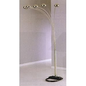 5-Lite Floor Lamp with Balanced Weighted Base in Nickel Finish by ACME
