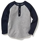 オールドネイビー OLD NAVY/ カラーブロックヘンリー インクブルー トップス長袖Tシャツ 2歳【並行輸入】