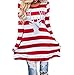 koobea Dress for Women Casual Christmas Party Long Sleeve Stripes Dresses from