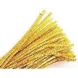 Caryko Tinsel Creative Arts Chenille Stems 6 mm x 12 Inch, Pack of 200 (Gold)
