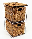 Krabi Brown Banana Leaf 2 Drawer storage unit