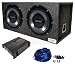 Package: Kenwood P-w1210 Kac-1502s 2 Channel Amplifier + Two Kfcw112s 12" Subwoofers Combination Pack + Atrend Dual 12" Mdf Sealed Subwoofer Enclosure + Dual Enclosure Wiring Kit with 14 Gauge Speaker Wire + Screws + Spade Terminal