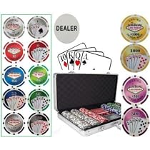 300 11.5 Gram Dual Pattern Clay Composite Gambling Poker Chip Chipset with Gaming Accessories.