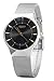JULIUS JA-577 Male Men's Silver-Tone Ultra Thin Black Dial Mesh Stainless Steel Strap Fashion Casual Wrist Watch Waterproof Quartz Analog Business Luxury Wristwatch