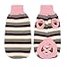 Pet Dog Sweater Knitted Coat Clothes Warm Turtleneck Striped Pink XS