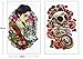 5 Sheets Fashion Temporary Tattoos Body Art Arm Stockings Accessories Design - Skeleton, Carp, Sexy Lady, Buddha, Beauty And The Beast