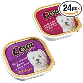 Cesar Canine Cuisine Variety Pack (Filet Mignon, Porterhouse Steak) for Small Dogs, 3.5-Ounce Cans (Pack of 24)