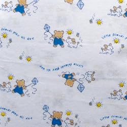 Luvable Friends Fitted Knit Crib Sheet, Friendship Blue Print