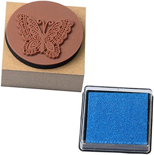 Dwqgroup 4 Style Scrapbooking Paper Stamp Retro Wooden Rubber Craft Inkpad Sealing Stamp (Butterfly)