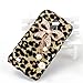 Bling Diamond Gold Bow Bowknot Glitter Leopard Hard Back Case Cover Skin For Samsung Galaxy S4 Mini i9190 Phone