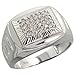 14 Karat Weissgold Uhren Stil Herren Diamanten Ring, mit 0.25 Karat Brilliantschliff Diamanten,(15mm) breit