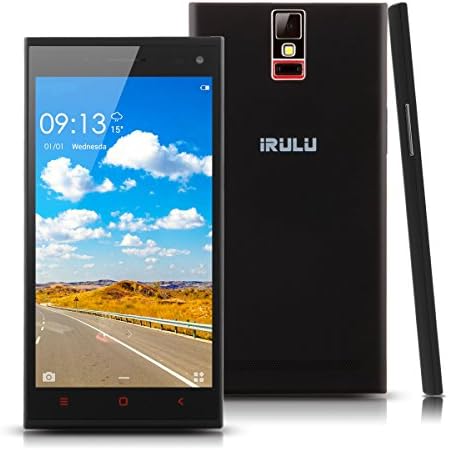 IRULU Victory 2 V2 5.5 inch Android 4.4.2OS Smartphone, Octa Core 8*1.7GHZ Dual Camera (Front 5.0 MP & 8.0 MP AutoFocus with Strong Flashlight), HD IPS 1280*720 Screen, 2G RAM + 16G ROM, Fingerprint Identification Bluetooth GPS, NFC Supported-Black 2015, 64gb micro SD card.