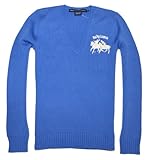 Ralph Lauren Sport Women 2 Big Pony Logo V-Neck Sweater (S, Blue)