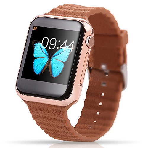 Markrom V6 Smart Watch for Android Phones Watch for Iphones with Bluetooth Watch Camera SIM Card Watch Step Counter Rose gold