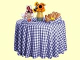 100% Polyester Gingham Royal, 90 Round